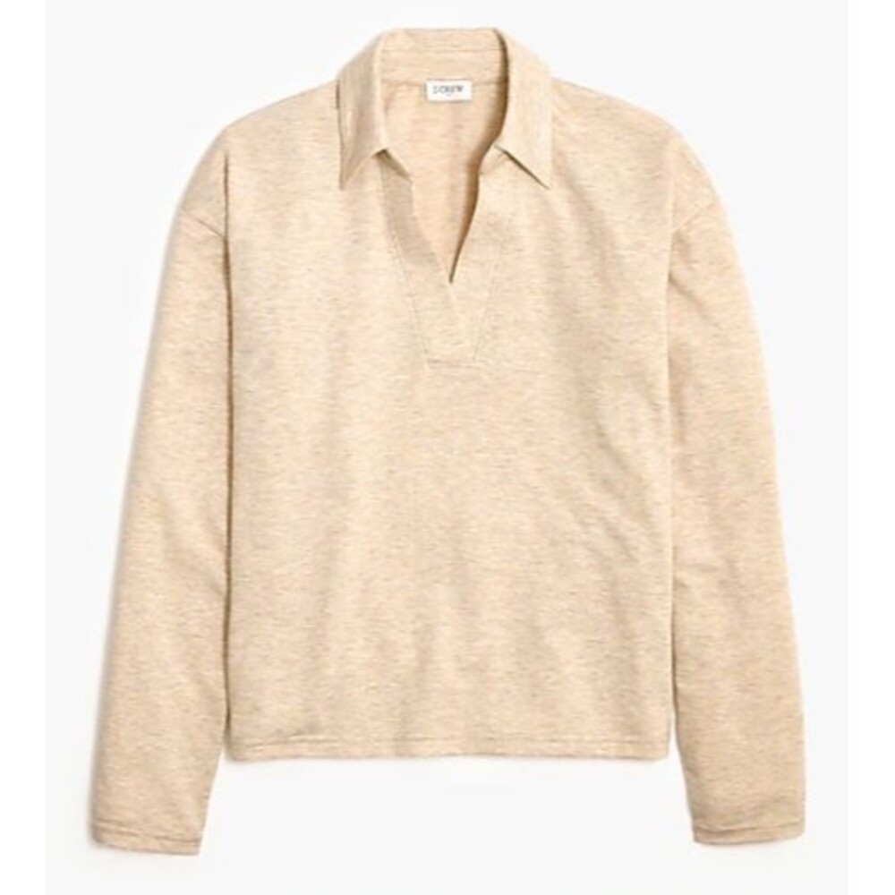 NWT J.CREW FACTORY Soft Terry Polo Shirt - Oatmeal - XXL